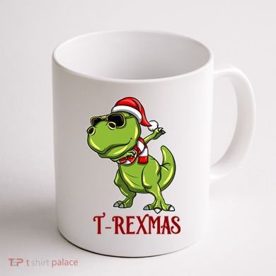 Trex Christmas Dino Coffee Mug back