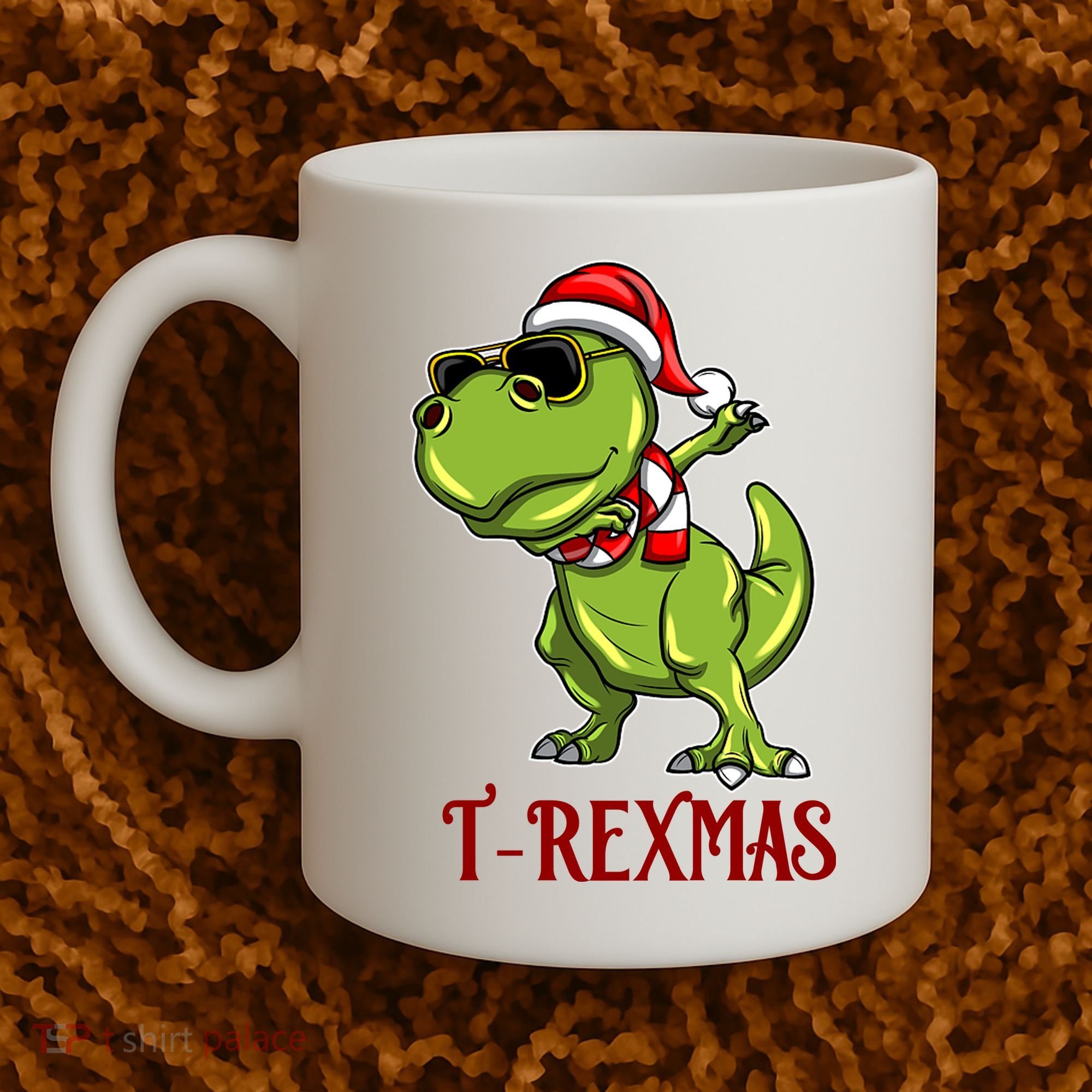 Trex Christmas Dino Coffee Mug