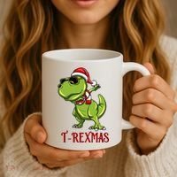 Trex Christmas Dino Coffee Mug thumb 3