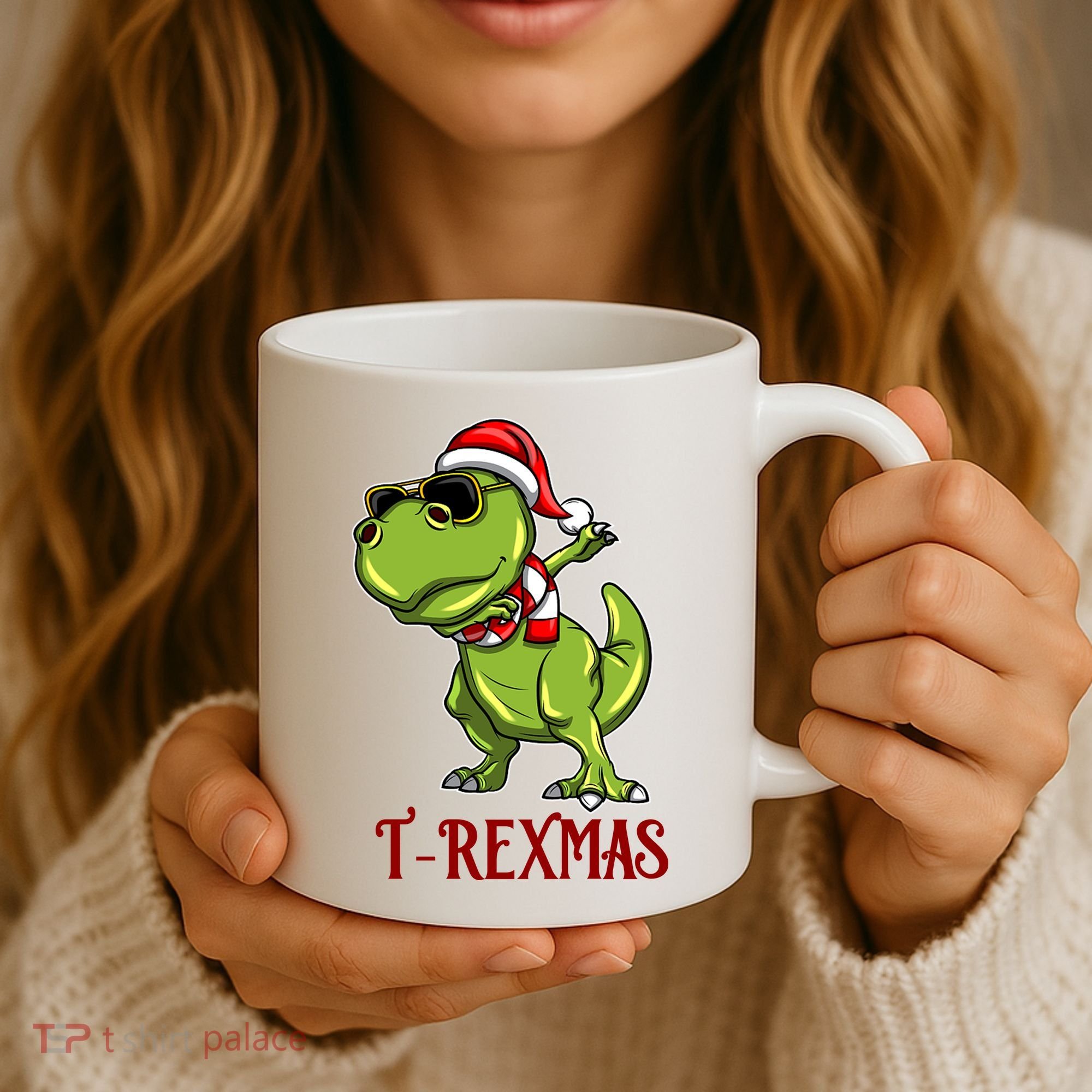 Trex Christmas Dino Coffee Mug