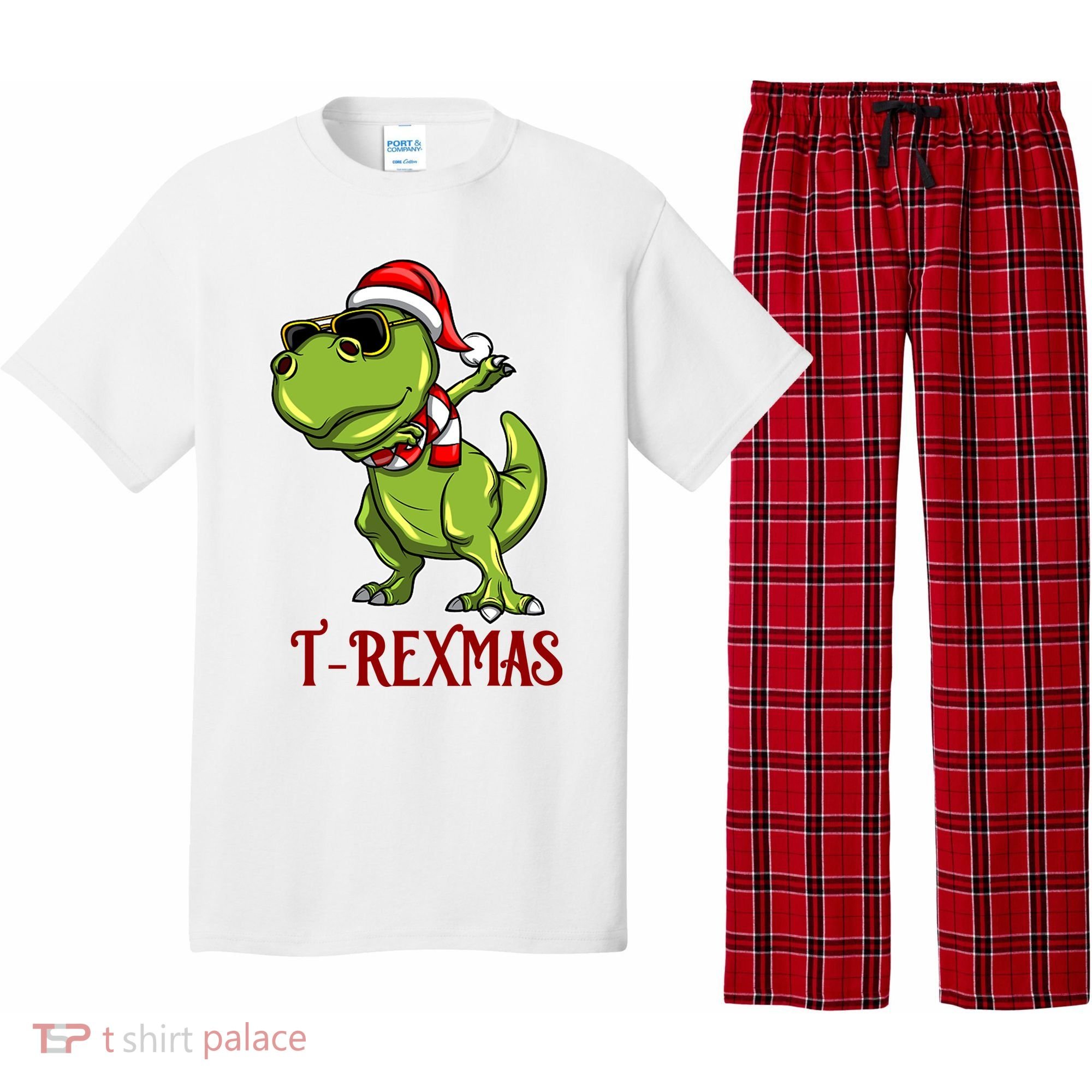 Trex Christmas Dino Pajama Set