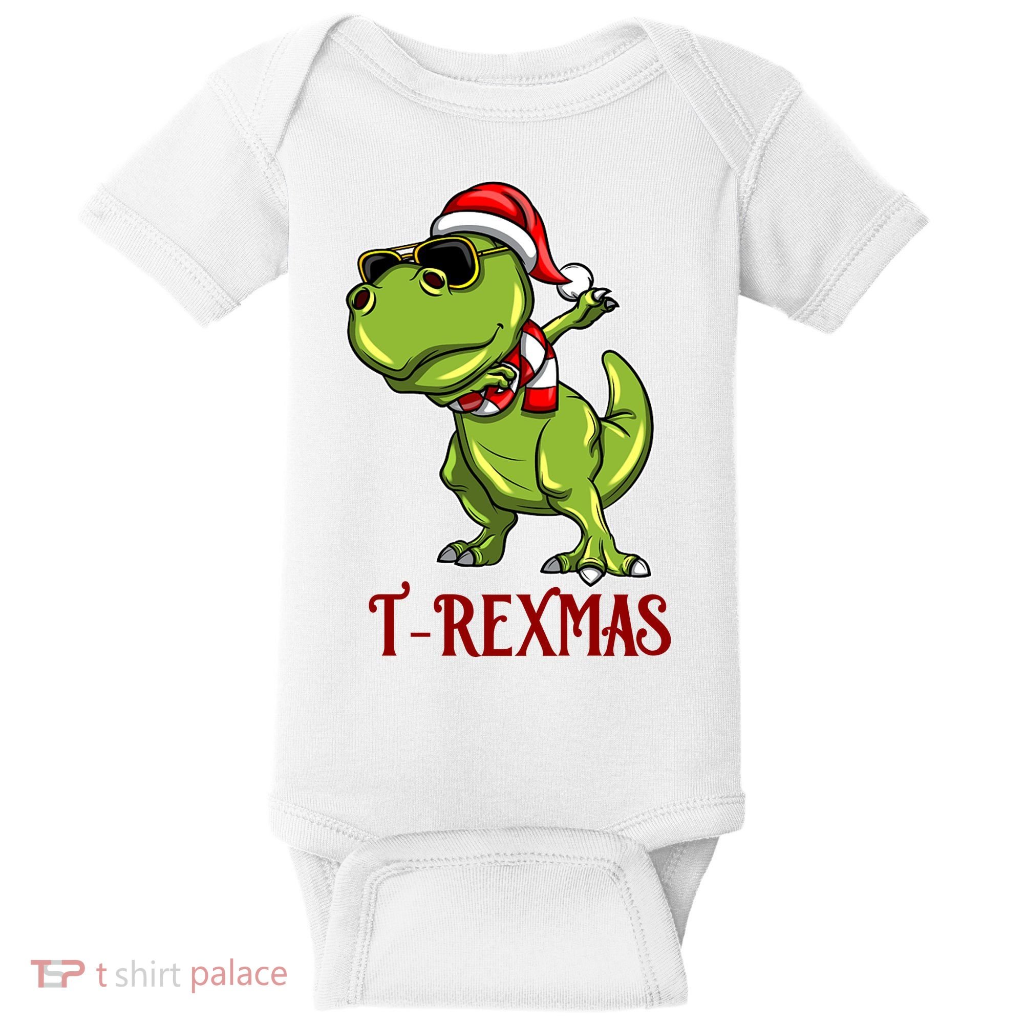 Trex Christmas Dino Baby Bodysuit