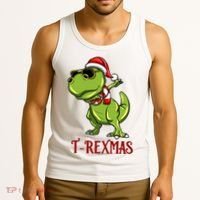 Trex Christmas Dino Tank Top thumb 3