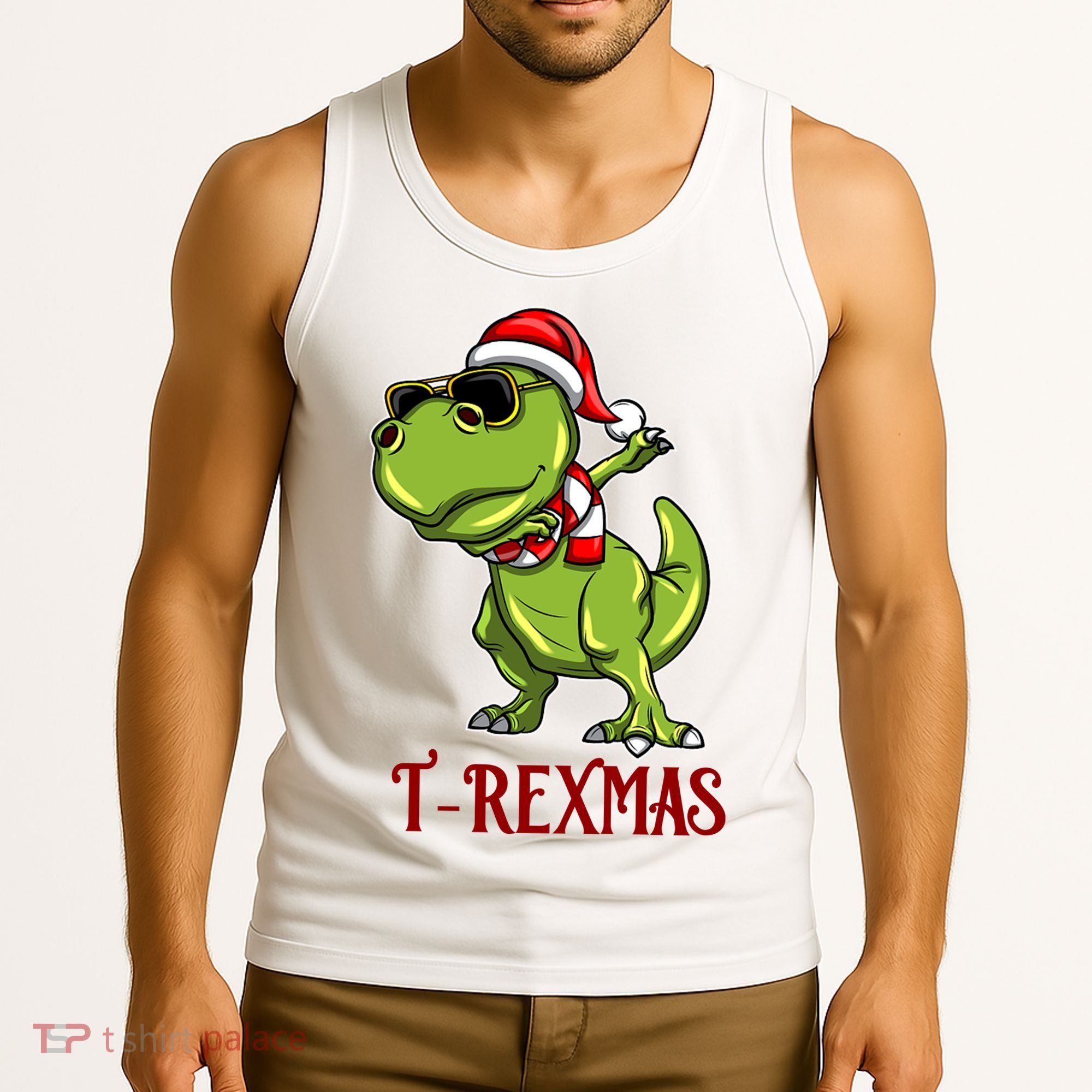 Trex Christmas Dino Tank Top