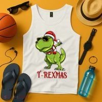 Trex Christmas Dino Tank Top thumb 4