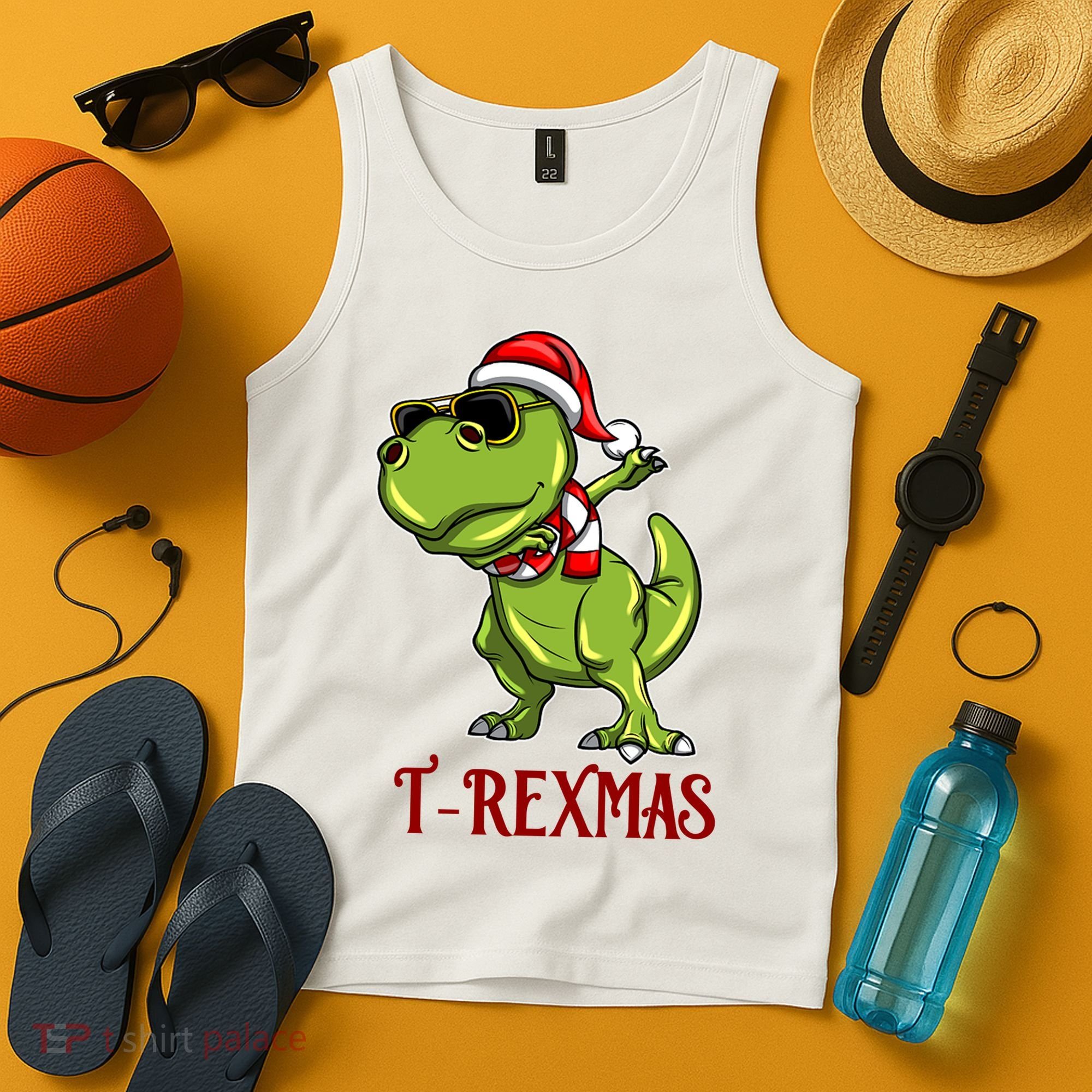 Trex Christmas Dino Tank Top