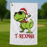 Trex Christmas Dino Golf Towel thumb 1