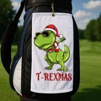 Trex Christmas Dino Golf Towel thumb 2