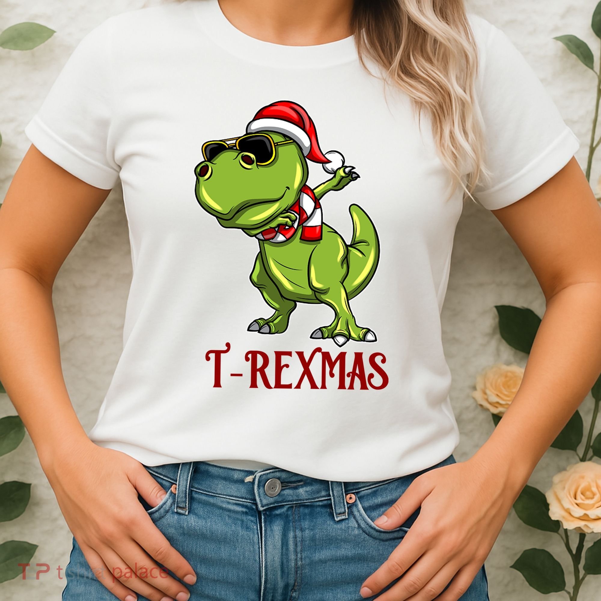 Trex Christmas Dino Women's T-Shirt