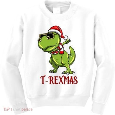 Trex Christmas Dino Kids Sweatshirt