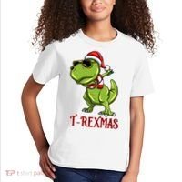 Trex Christmas Dino Kids T-Shirt thumb 2