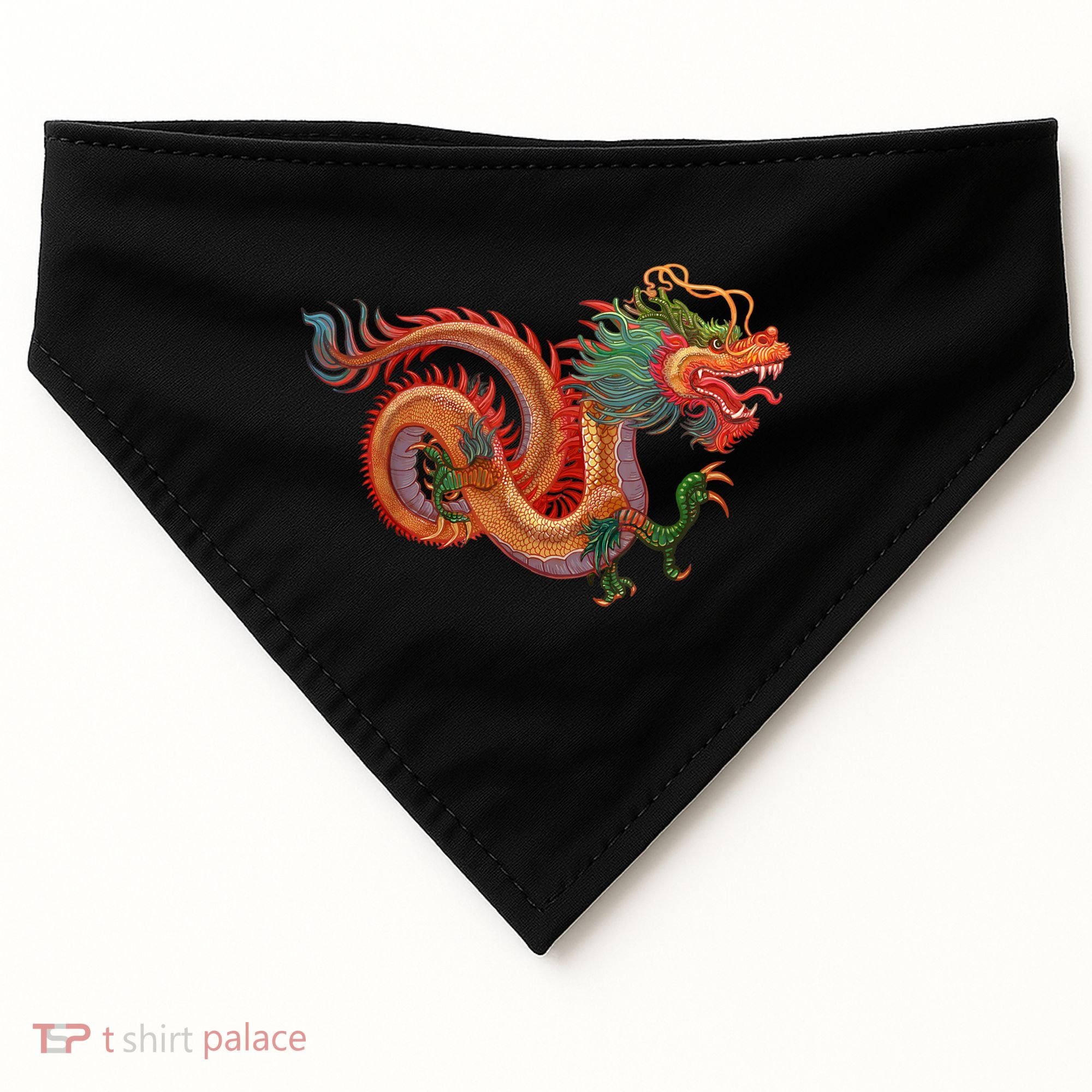 Traditional Chinese Dragon Art USA-Made Doggie Bandana