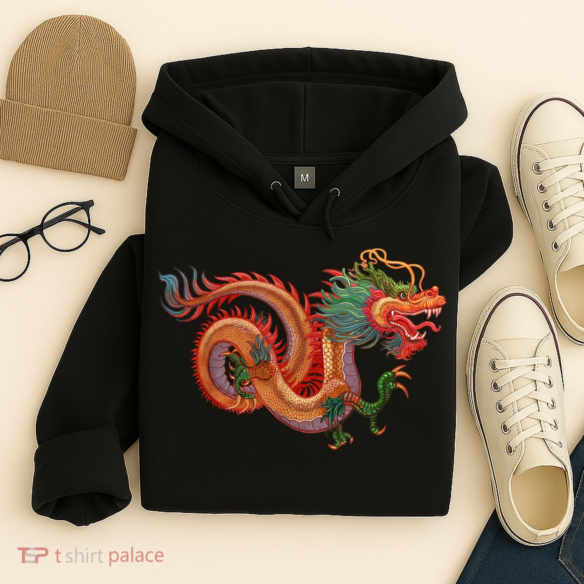 Traditional Chinese Dragon Art Hoodie