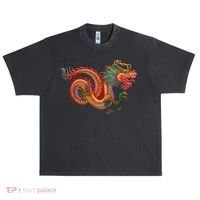 Traditional Chinese Dragon Art Urban Oversized Heavyweight T-Shirt thumb 0