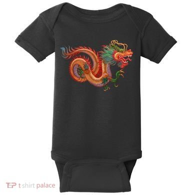 Traditional Chinese Dragon Art Baby Bodysuit