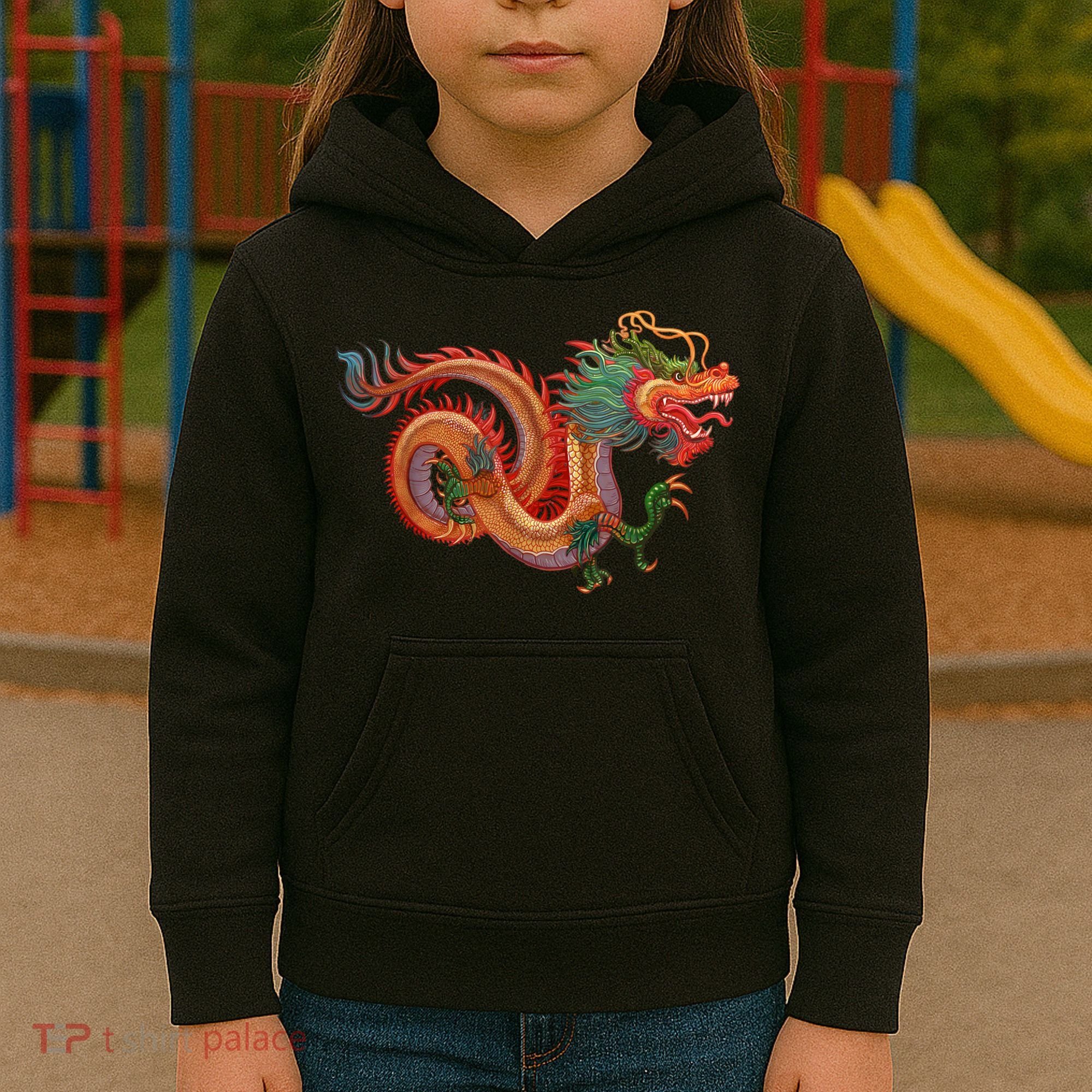 Traditional Chinese Dragon Art Kids Hoodie
