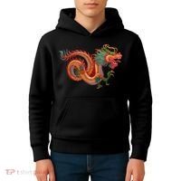 Traditional Chinese Dragon Art Kids Hoodie thumb 4