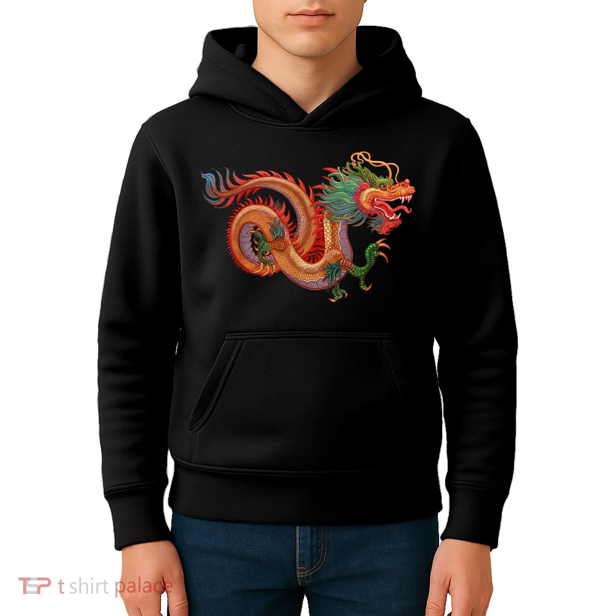 Traditional Chinese Dragon Art Kids Hoodie