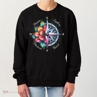 Traveler Compass Dream Explore Discover Thrive Adventure Women's Sweatshirt thumb 0