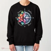 Traveler Compass Dream Explore Discover Thrive Adventure Women's Sweatshirt thumb 0