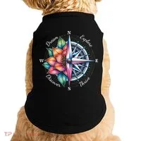 Traveler Compass Dream Explore Discover Thrive Adventure Doggie Tank thumb 0