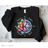 Traveler Compass Dream Explore Discover Thrive Adventure Sweatshirt thumb 2