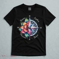 Traveler Compass Dream Explore Discover Thrive Adventure T-Shirt thumb 5