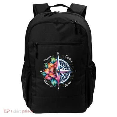 Traveler Compass Dream Explore Discover Thrive Adventure Backpack