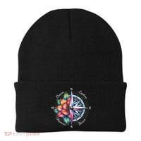 Traveler Compass Dream Explore Discover Thrive Adventure Beanie thumb 0