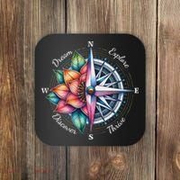 Traveler Compass Dream Explore Discover Thrive Adventure Coaster thumb 0