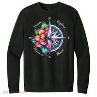 Traveler Compass Dream Explore Discover Thrive Adventure V.I.T. Fleece Crew Sweatshirt thumb 0