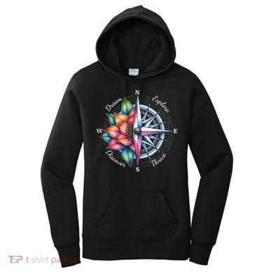 Traveler Compass Dream Explore Discover Thrive Adventure Women's Hoodie
