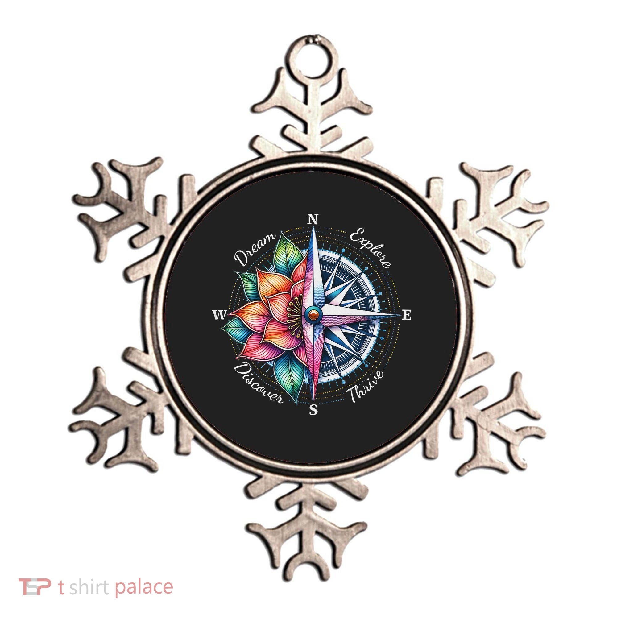 Traveler Compass Dream Explore Discover Thrive Adventure Ornament