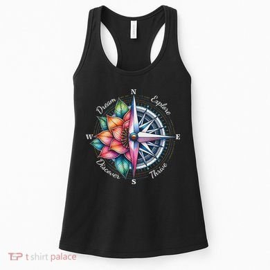 Traveler Compass Dream Explore Discover Thrive Adventure Women's Tank Top