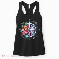 Traveler Compass Dream Explore Discover Thrive Adventure Women's Tank Top thumb 0