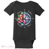 Traveler Compass Dream Explore Discover Thrive Adventure Baby Bodysuit thumb 0