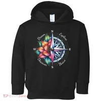 Traveler Compass Dream Explore Discover Thrive Adventure Toddler Hoodie thumb 0