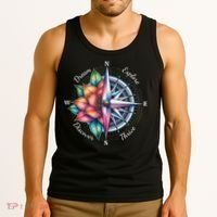Traveler Compass Dream Explore Discover Thrive Adventure Tank Top thumb 3