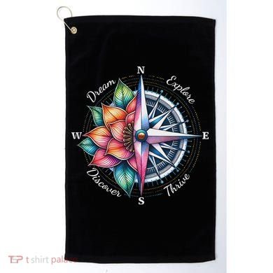 Traveler Compass Dream Explore Discover Thrive Adventure Golf Towel