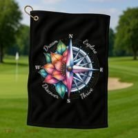 Traveler Compass Dream Explore Discover Thrive Adventure Golf Towel thumb 1