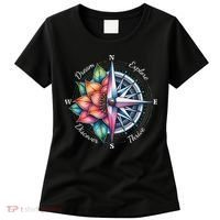Traveler Compass Dream Explore Discover Thrive Adventure Women's T-Shirt thumb 0