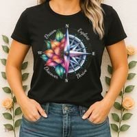 Traveler Compass Dream Explore Discover Thrive Adventure Women's T-Shirt thumb 2