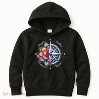 Traveler Compass Dream Explore Discover Thrive Adventure Kids Hoodie thumb 0