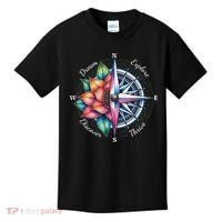 Traveler Compass Dream Explore Discover Thrive Adventure Kids T-Shirt thumb 0