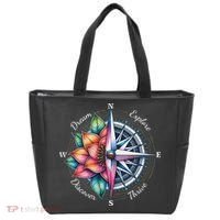 Traveler Compass Dream Explore Discover Thrive Adventure Tote Bag thumb 0