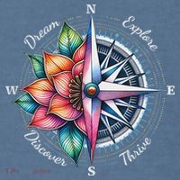 Traveler Compass Dream Explore Discover Thrive Adventure Garment-Dyed Sweatshirt thumb 2