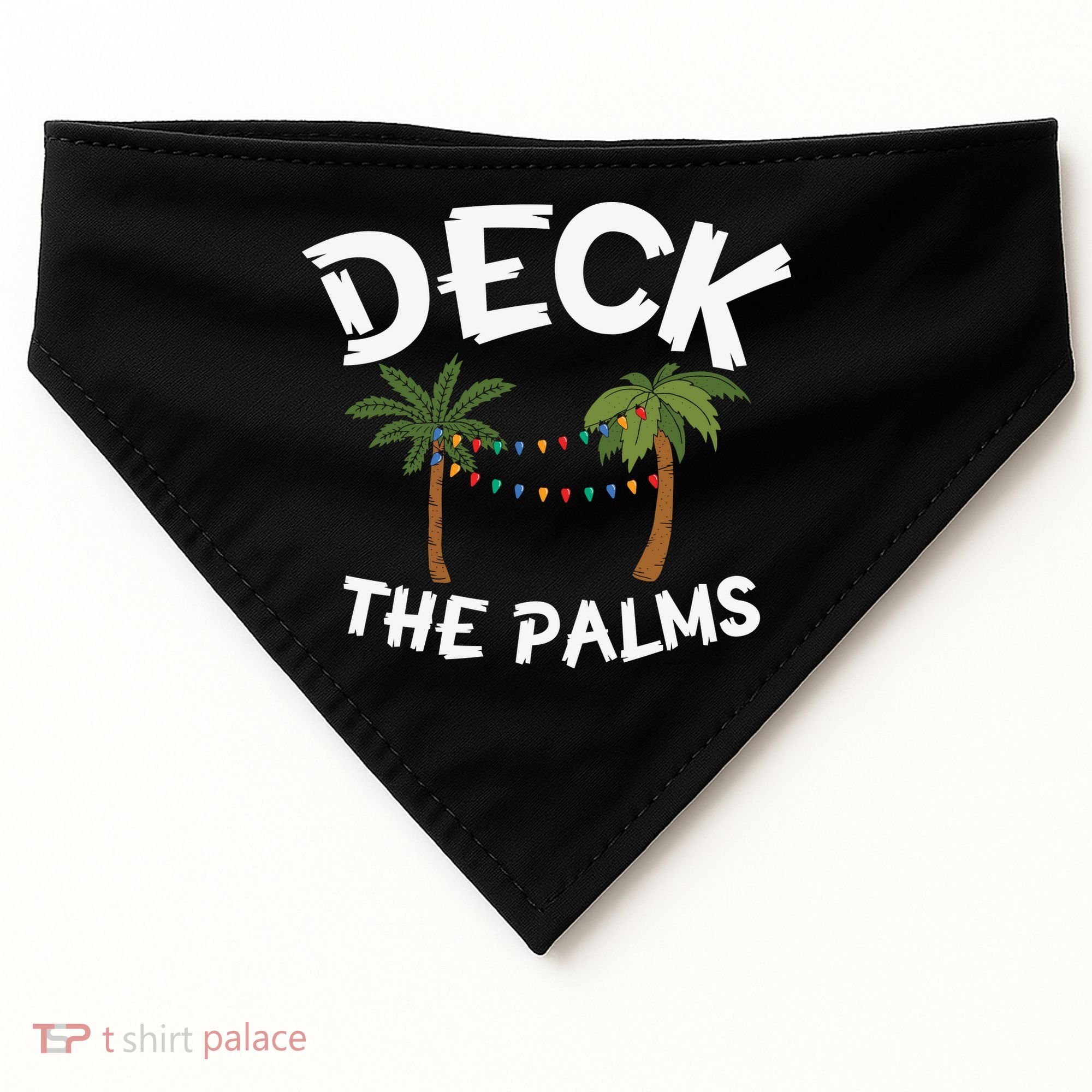 Tropical Christmas Deck The Palms Christmas In July USA-Made Doggie Bandana