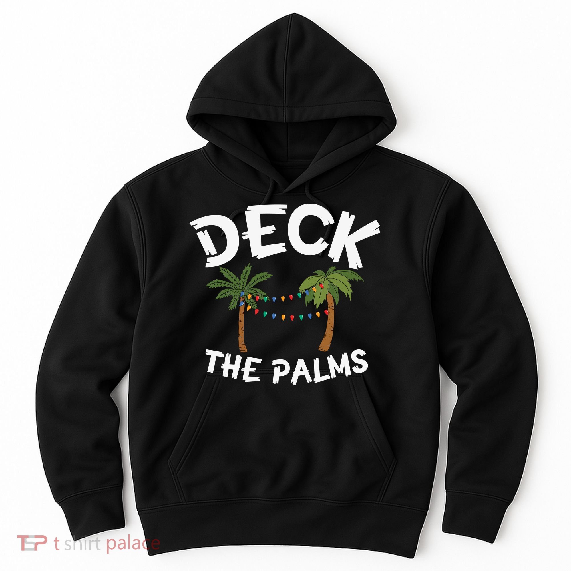 Tropical Christmas Deck The Palms Christmas In July Hoodie