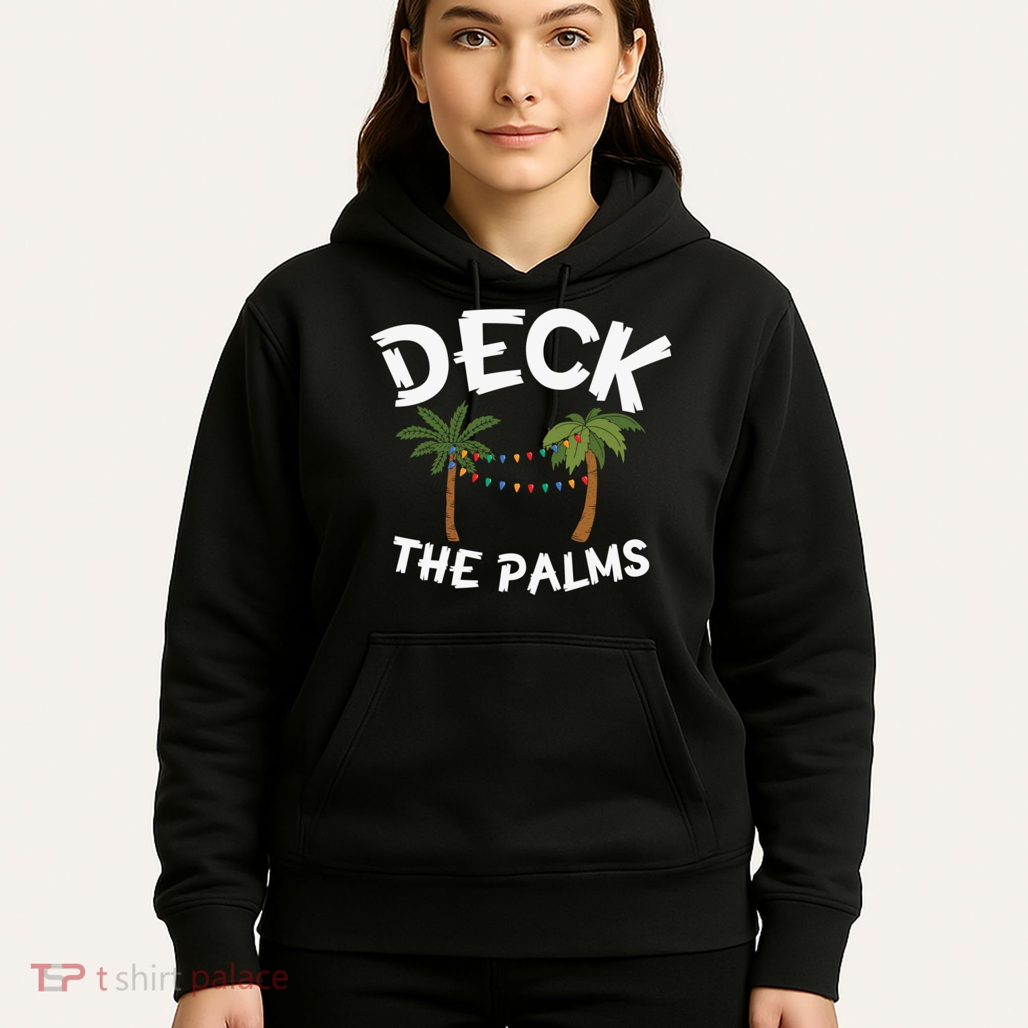 Tropical Christmas Deck The Palms Christmas In July Hoodie
