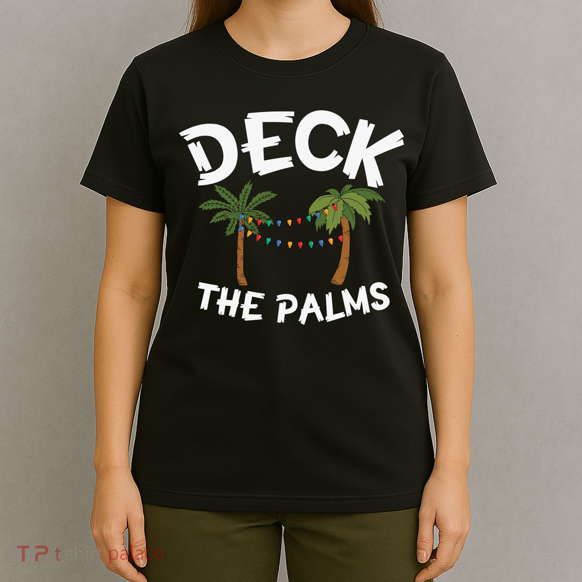Tropical Christmas Deck The Palms Christmas In July T-Shirt